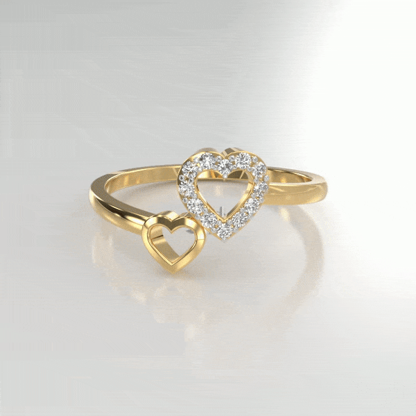Heart Connection Gold Diamond Ring