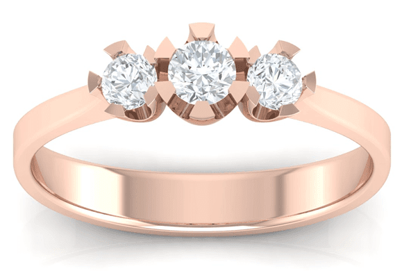 3 Stone Diamond Valentine Day Ring