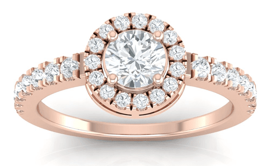 Halo eternity diamond ring for valentine day