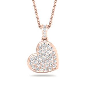 Diamond cluster heart pendant